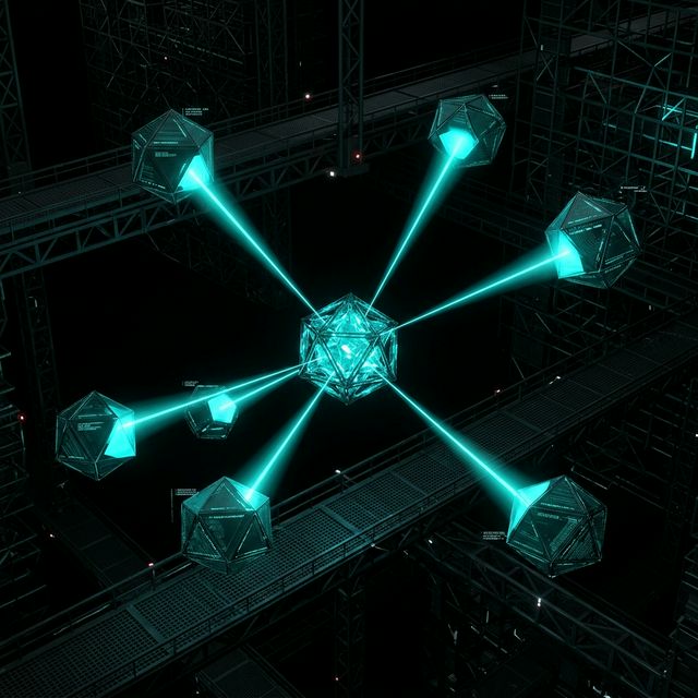 Geometric data core illuminating targeted files within a dark, infinite library matrix