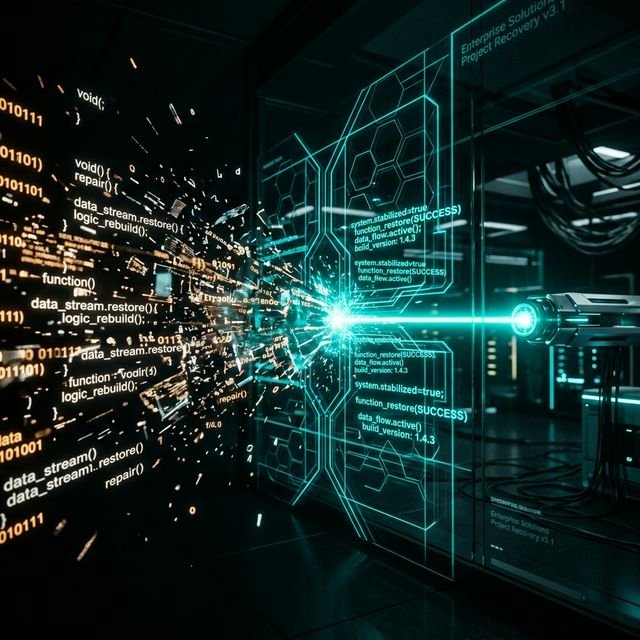 Shattered code streams being reconstructed